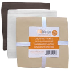 Mu Kitchen Cafe Cotton Flour Sack Towel 3 pk