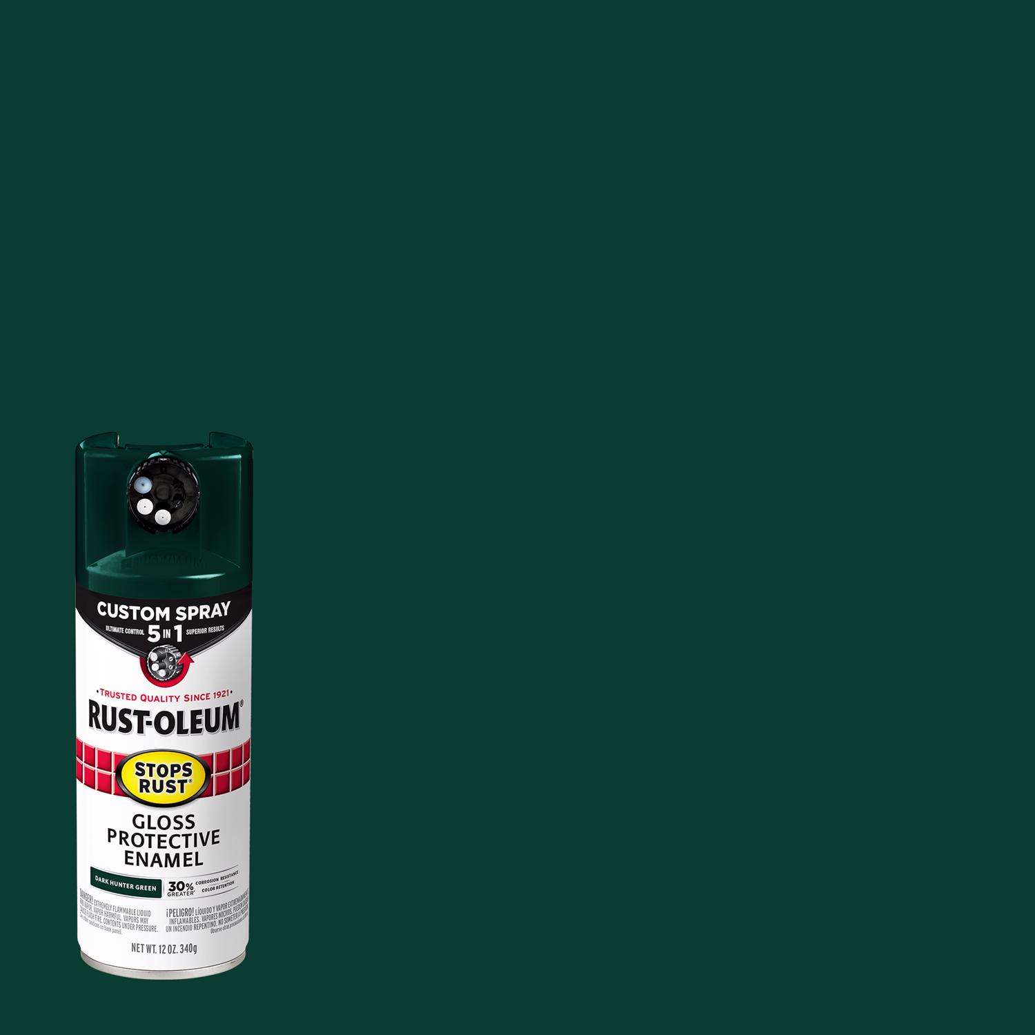 Rust-Oleum Stops Rust Custom Spray 5-in-1 Gloss Dark Hunter Green Spray ...