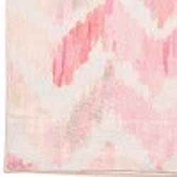 Cozy Living 21 in. W X 54 in. L Pink Petals & Blossom Polyester Accent Rug