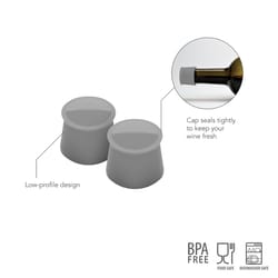 Tovolo Oyster Gray Silicone Wine Caps