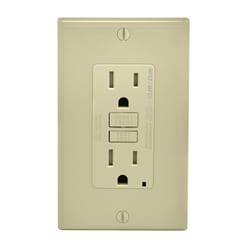 Leviton Decora 15 amps 125 V Ivory AFCI/GFCI Dual Function Outlet 5-15R 1 pk