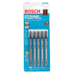 Bosch 4 in. High Carbon Steel T-Shank Jig Saw Blade 10 TPI 5 pk