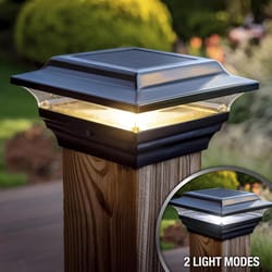 Classy Caps Black Solar Powered 0.33 W LED Post Cap Light 1 pk