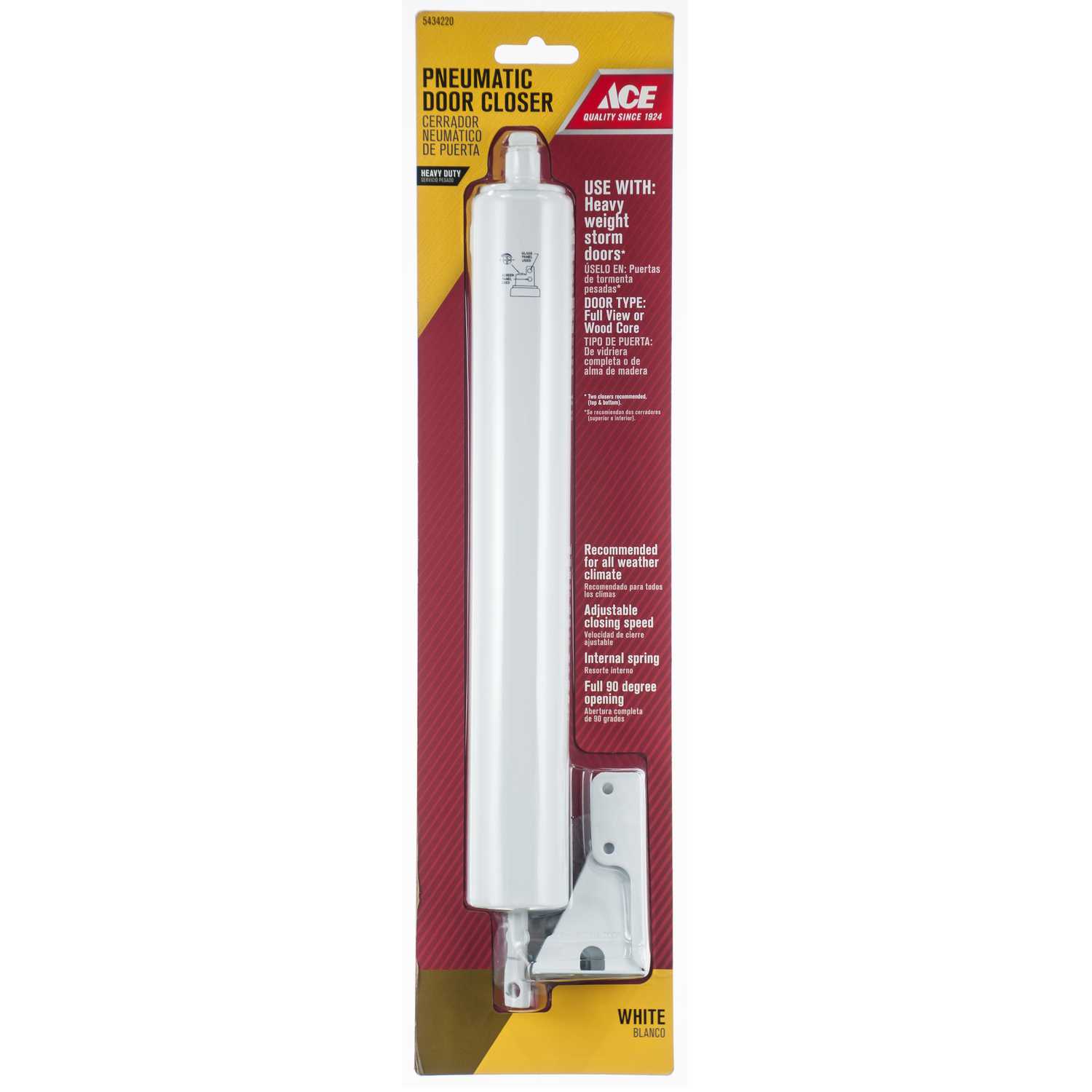 Ace Aluminum Aluminum Pneumatic Screen/Storm Door Closer Ace Hardware