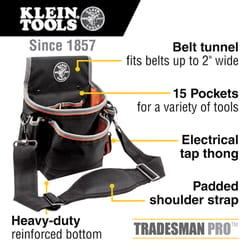 Klein Tools Tradesman Pro 4-1/2 in. W X 11-1/2 in. H Ballistic Polyester Tool Pouch Black 1 pc