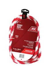 Ace 5/8 in. D X 20 ft. L Red/White Solid Braided Poly Derby Rope
