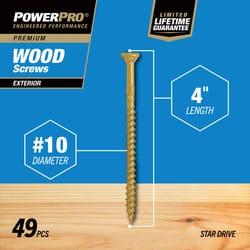 HILLMAN Power Pro No. 10 in. X 4 in. L Bronze Star Flat Head Premium Deck Screws 1 lb 49 pk