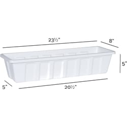 Novelty Poly Pro 5 in. H X 24 in. W X 8 in. D PP Plastic Poly Pro Flower Box White