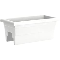 Novelty 10 in. H X 12 in. W X 24 in. D Plastic Countryside Deck Rail Planter White