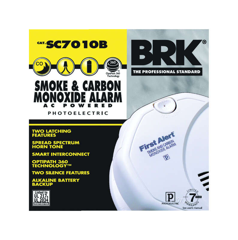Brk Hard Wired W Battery Back Up Electrochemical Photoelectric Smoke And Carbon Monoxide Detector Ace Hardware