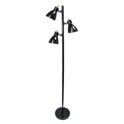 All The Rages Simple Designs 63.75 in. Black 3-Light Floor Lamp