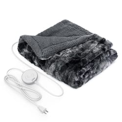 Pure Enrichment PureRadiance Heated Blanket 6 settings Smoke 50 in. W X 60 in. L