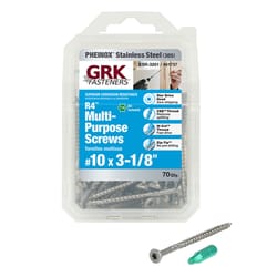 GRK Fasteners R4 No. 10 X 3-1/8 in. L Star Flat Head W-Cut Multi-Purpose Screws