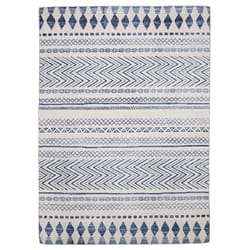 Linon Home Decor 2 ft. W X 3 ft. L Blue/Cream Bergen Polyester Accent Rug