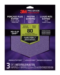 3M Pro Grade Precision 11 in. L X 9 in. W 80 Grit Ceramic Sanding Sheet 3 pk