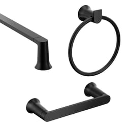 Moen Genta Matte Black Black Zinc Bath Accessory Set