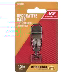 Ace Antique Brass Decorative Hasp 0.6 in. 1.9 in. 1 pk