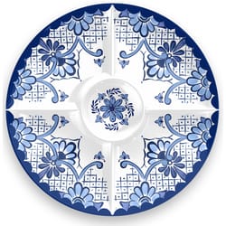TarHong Blue/White Melamine Cobalt Casita Chip and Dip Bowl 1 pc