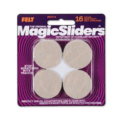 Magic Sliders Felt Self Adhesive Protective Pads Oatmeal Round 1-1/2 in. W X 1-1/2 in. L 16 pk