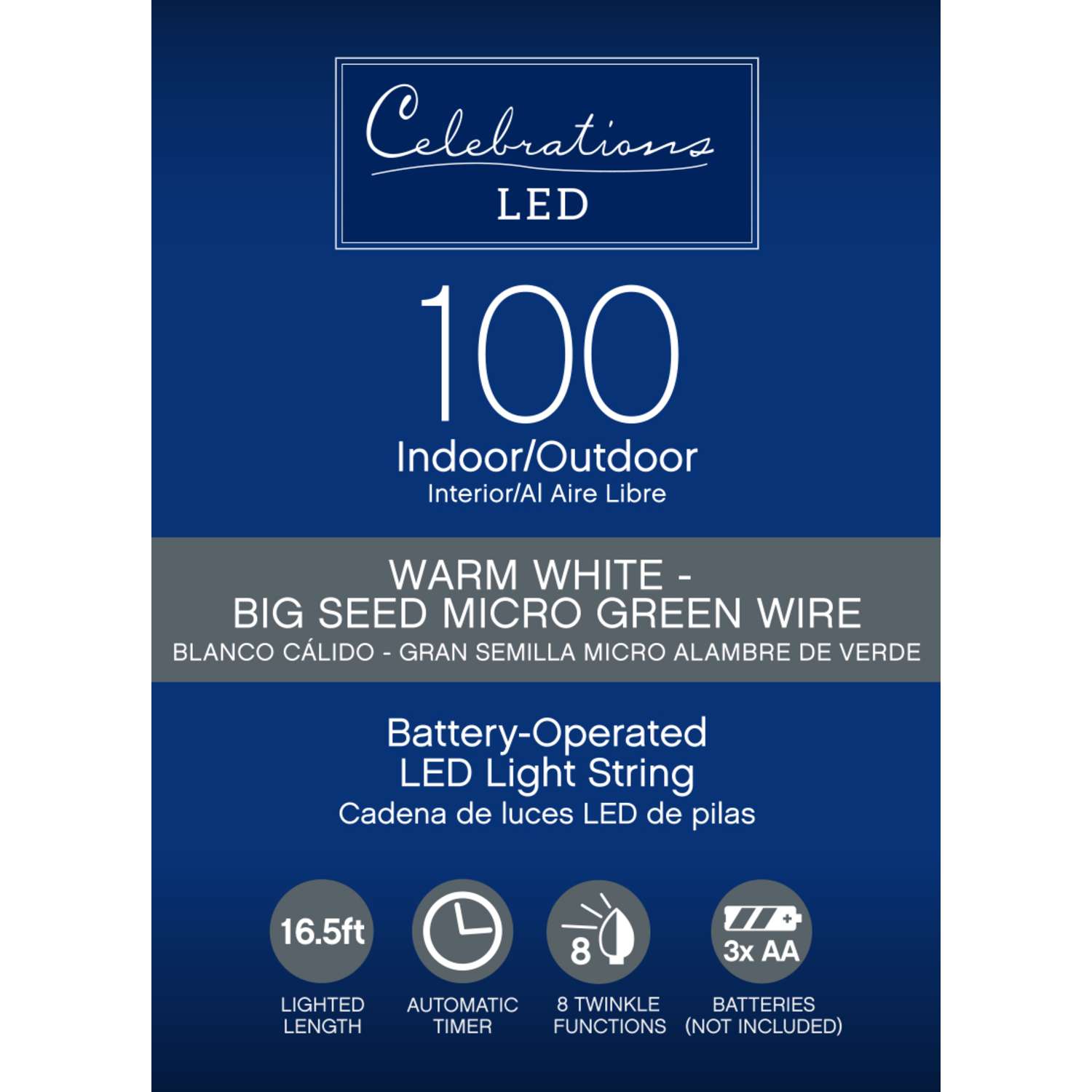 Celebrations LED Micro Dot/Fairy Clear/Warm White 100 ct String ...