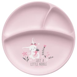 Stephen Joseph Pink Silicone Bunny Plate 8 in. D 1 pc