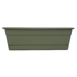 Bloem Dura Cotta 5.75 in. H X 18 in. W X 7.5 in. D Plastic Window Box Living Green