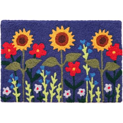 Jellybean 20 in. W X 30 in. L Multi-Color Wild Sunflower Garden Polyester Accent Rug