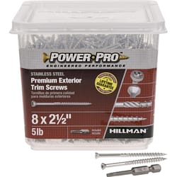 HILLMAN Power Pro No. 8 in. X 2-1/2 in. L Stainless Steel Star Trim Head Premium Deck Screws 5 lb 62