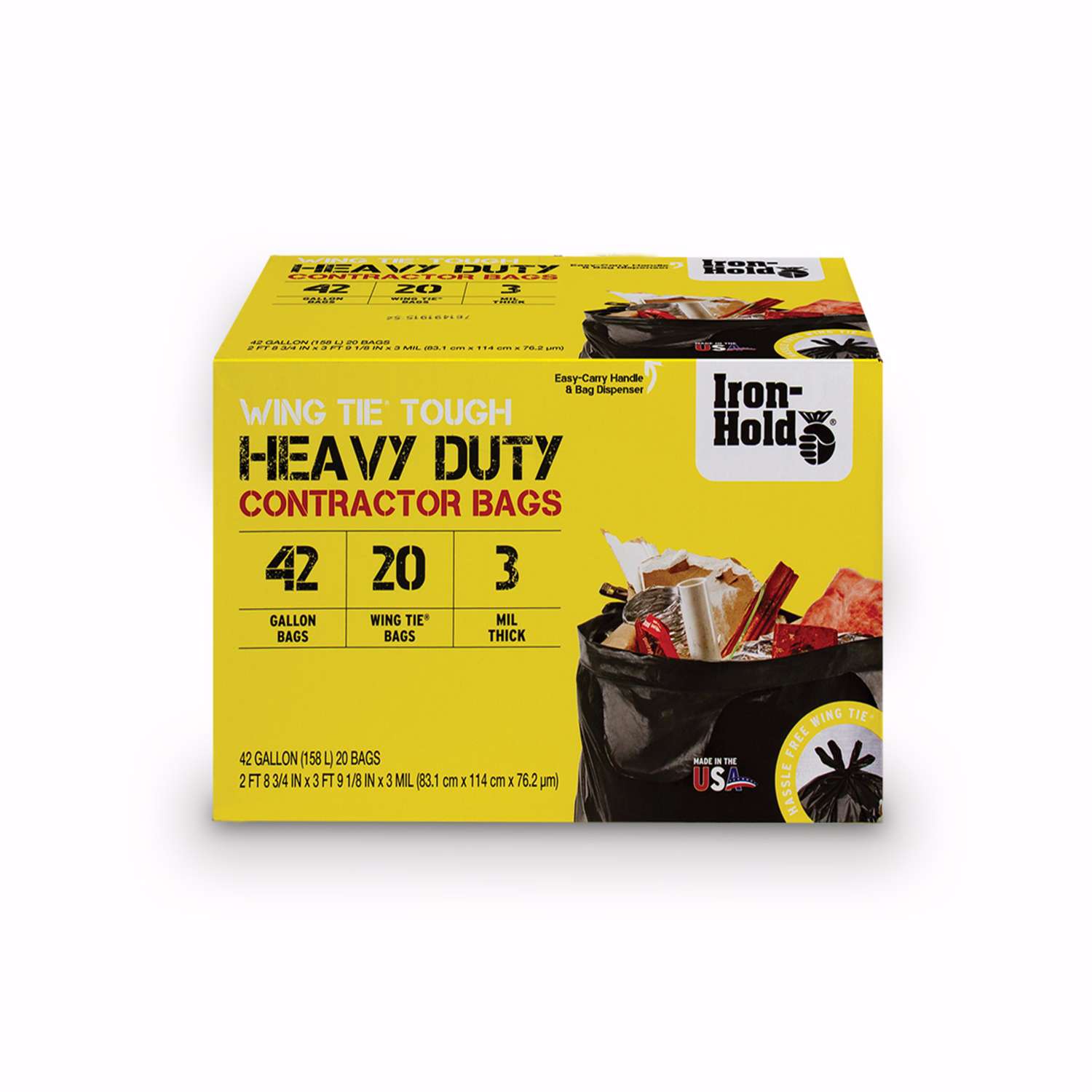 IronHold 42 gal. Contractor Bags Wing Ties 20 pk Ace Hardware