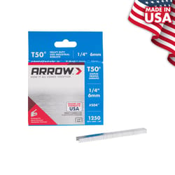 Arrow T50 3/8 in. W X 1/4 in. L 18 Ga. Flat Crown Heavy Duty Staples 1250 pk