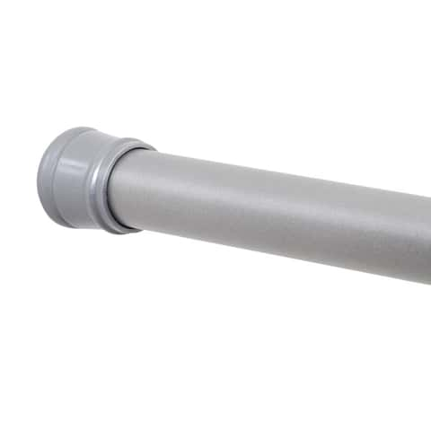 Decorative 60 in. to 72 in. Tension Shower Rod with Hooks in Satin Nickel