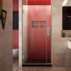 DreamLine Unidoor Plus 72 in. H X 33-1/2 - 34 in. W Brushed Nickel Frameless Shower Door