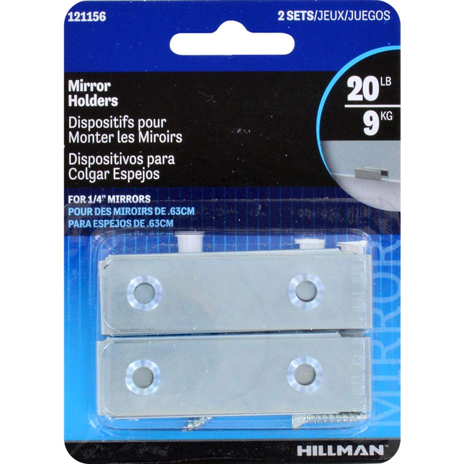 Hillman AnchorWire Silver Hidden Mirror Holder 20 lb 2 pk Hillman AnchorWire Silver Hidden Mirror Holder 20 lb 2 pk
