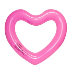 CocoNut Float Pink Vinyl Inflatable Glittered Heart Pool Float