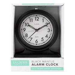 La Crosse Technology 5.63 in. Black Alarm Clock Analog Battery Operated