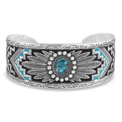 Montana Silversmiths Women's Blue Spring Cuff Silver/Turquoise Bracelet Brass Water Resistant One Si