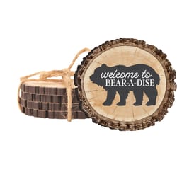 P Graham Dunn 4.25 in. H X 4 in. L Multicolored Wood Barky Coaster