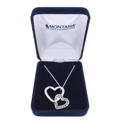 Montana Silversmiths Women's Double Heart Silver Necklace Water Resistant