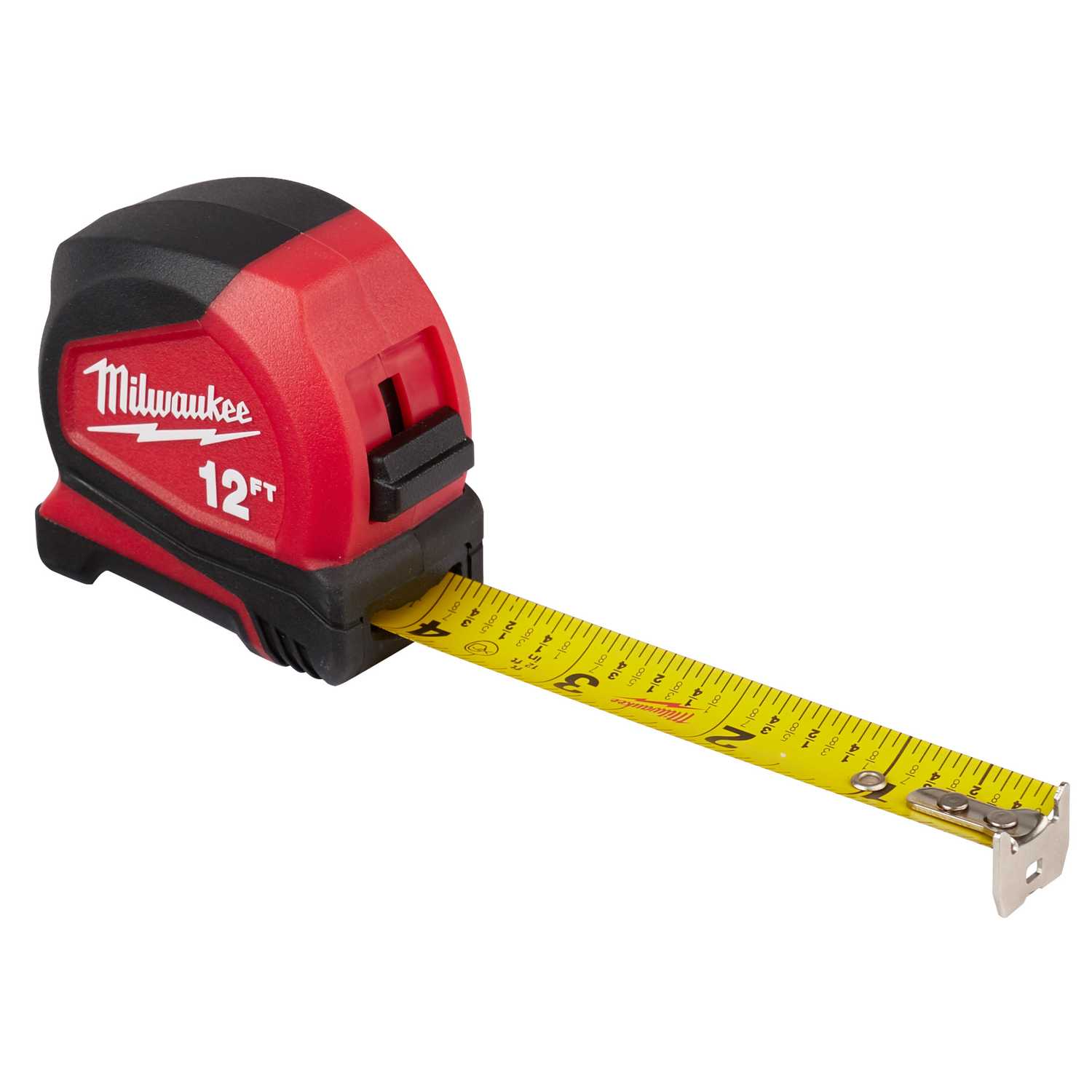 Milwaukee 12 ft. L x 1.32 in. W Compact Tape Measure Red 1 ...