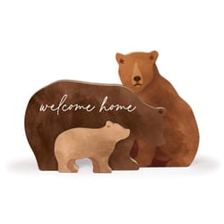 P Graham Dunn 7 in. H X 1 in. W X 10 in. L Brown MDF Welcome Home Bear Nesting Shape Decor