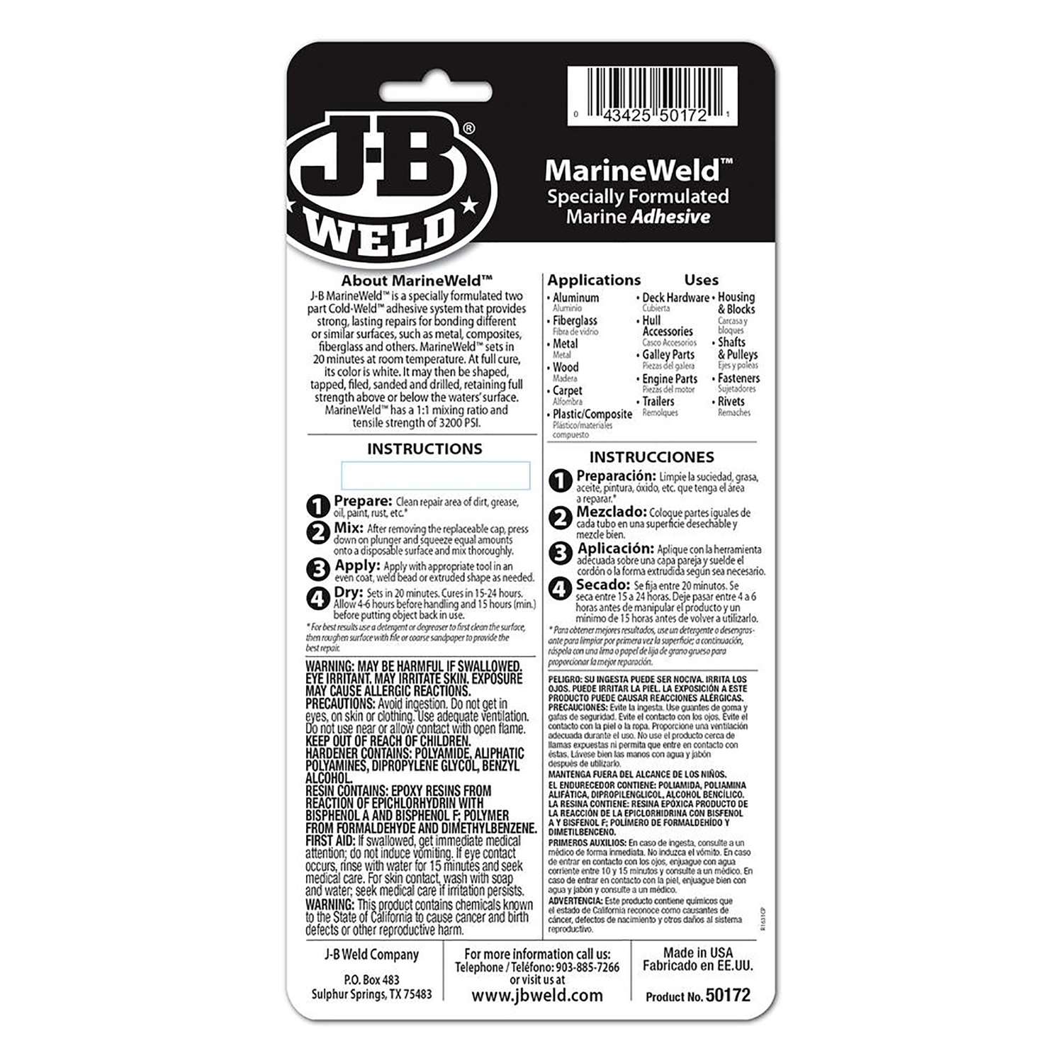 J-B Weld MarineWeld High Strength Marine Adhesive and Sealant Liquid 0.85 oz