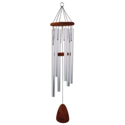 Festival Silver Aluminum/Wood 36 in. Wind Chime