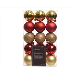 Decoris Gold/Red Assorted Shatterproof Ornaments