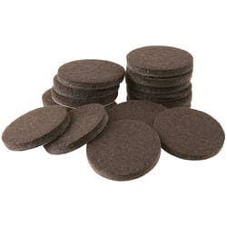 Softtouch Felt Self Adhesive Protective Pad Brown Round 1 in. W X 1 in. L 16 pk