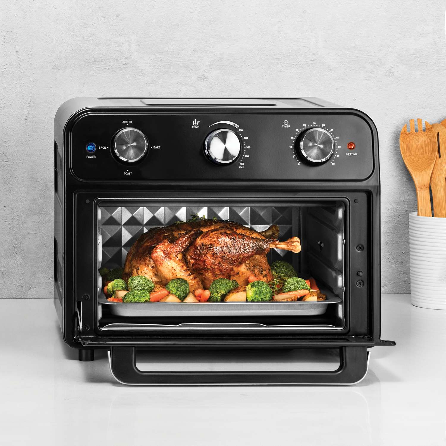1pc Large Capacity Air Fryer with Non-Stick Coating for Low-Fat, Oil-Free  Cooking - Perfect for Roasting, Frying, and Baking - Easy to Clean and Ideal