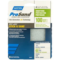 Norton ProSand 4-1/2 in. L X 4-1/2 in. W 100 Grit Aluminum Oxide Sanding Sheet 4 pk