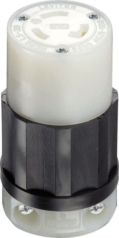 Leviton Industrial Thermoplastic Curved Blade/Ground Locking Connector L5-30R 16-8 AWG 2 Pole 3 Wire - 02613-0PB - Electrical Switches  sku 02613-0PB