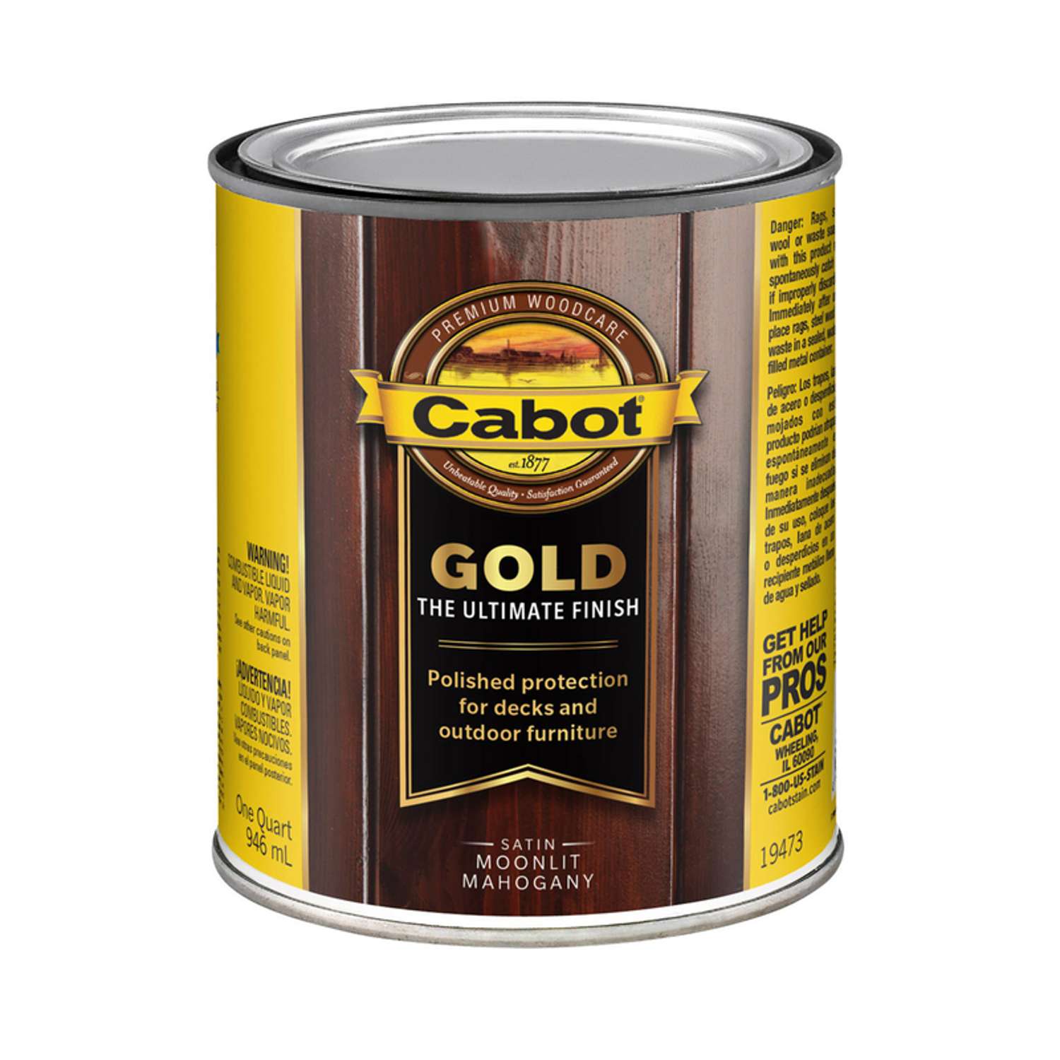 Cabot Gold Low Voc Satin Moonlit Mahogany Oil Based Deck Varnish 1 Qt Ace Hardware 9857