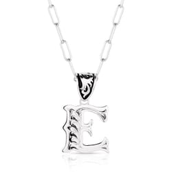 Montana Silversmiths Unisex Western Initial E Black/Silver Necklace