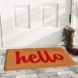 Home & More 1.42 W X 2.42 L Multi-color Hello Script Coir Door Mat